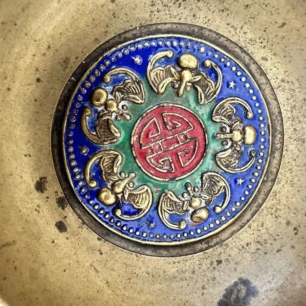 Vintage metal lacquered bowl